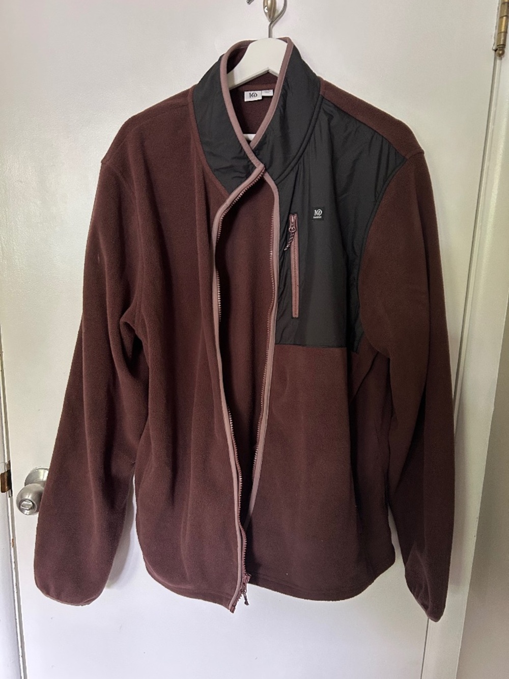 10 Tree Fleece Zip-Up Jacket - Unisex - Chocolate/Black - XXL